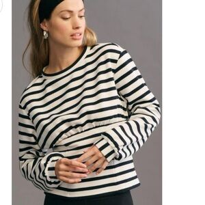 Maeve by Anthropologie navy white top